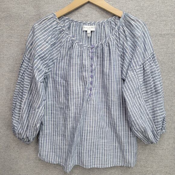 MICHAEL STARS PUFF SLEEVE STRIPED TOP, SIZE XS - Picture 2 of 7